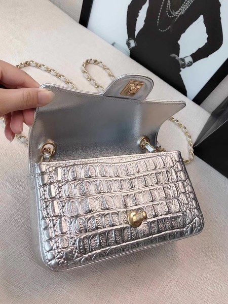 Chanel Classic Handbag Original silver & Gold-Tone Metal A01116 silver