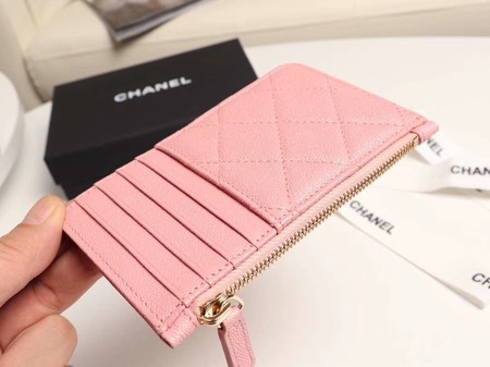 Chanel classic card holder AP0374 pink