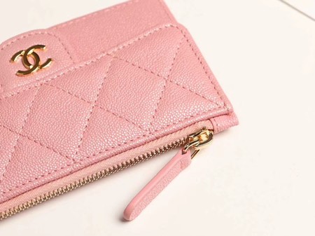 Chanel classic card holder AP0374 pink