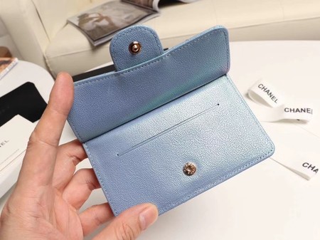 Chanel classic card holder AP0374 sky blue