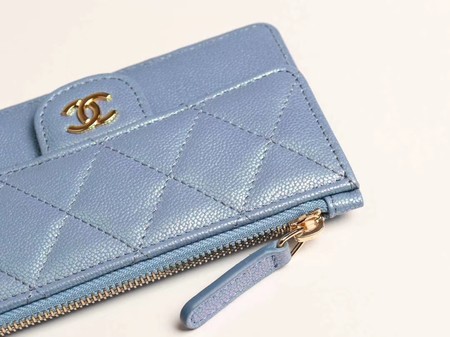 Chanel classic card holder AP0374 sky blue