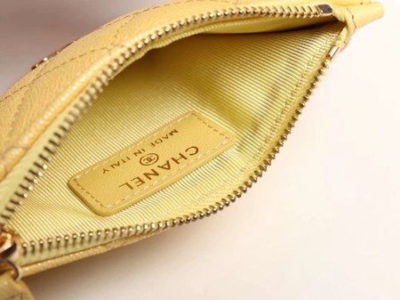Chanel classic card holder AP0374 yellow