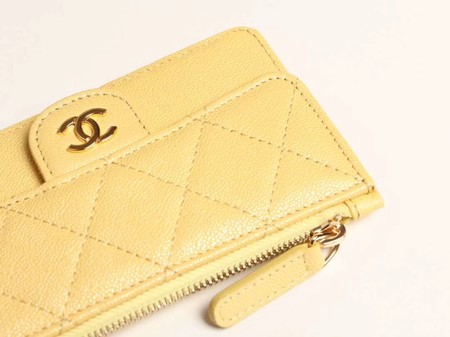 Chanel classic card holder AP0374 yellow