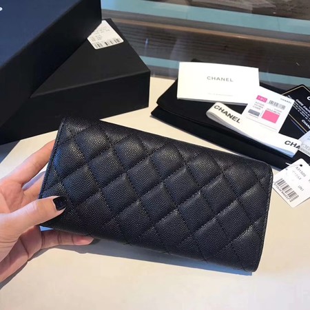 Chanel long flap wallet A80759 black