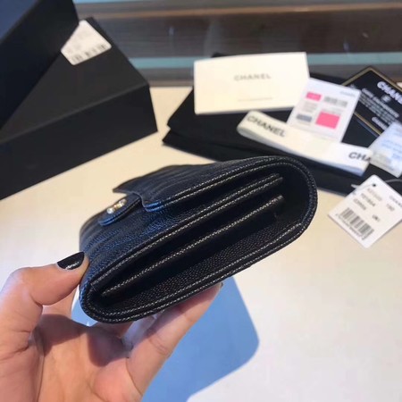 Chanel long flap wallet A80759 black