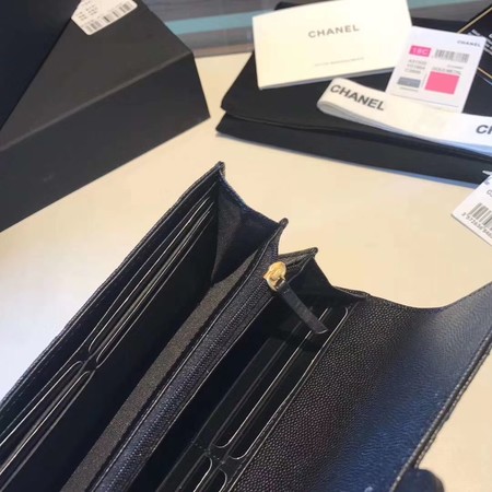 Chanel long flap wallet A80759 black