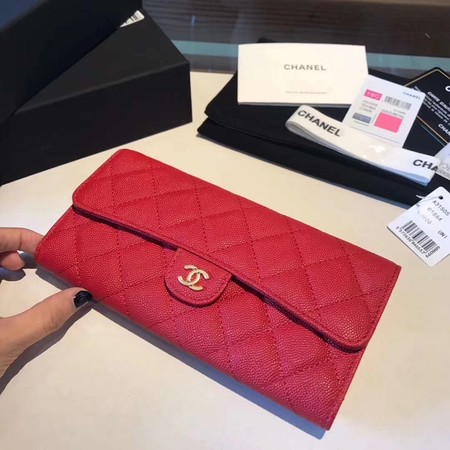 Chanel long flap wallet A80759 red