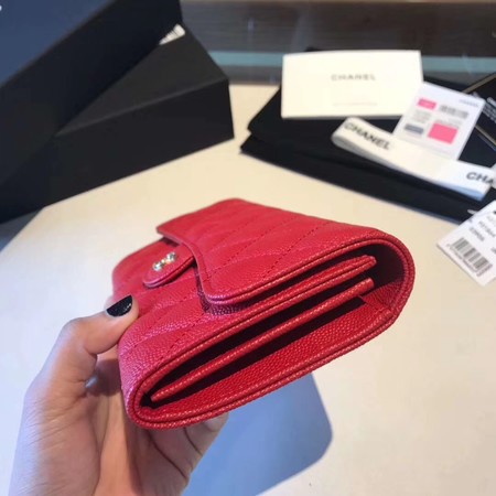 Chanel long flap wallet A80759 red