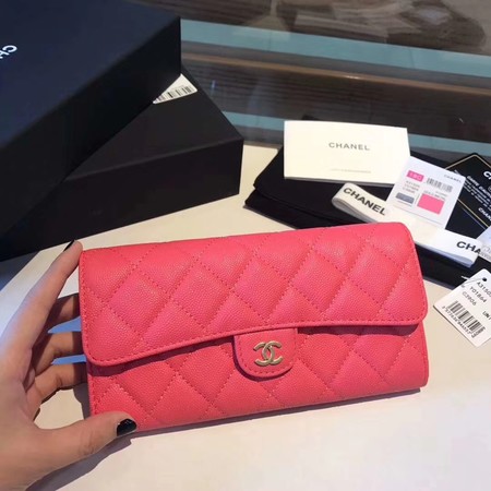 Chanel long flap wallet A80759 rose