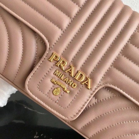 Prada Diagramme medium leather bag 1BD108 Dark Pink