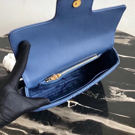 Prada Diagramme medium leather bag 1BD108 blue