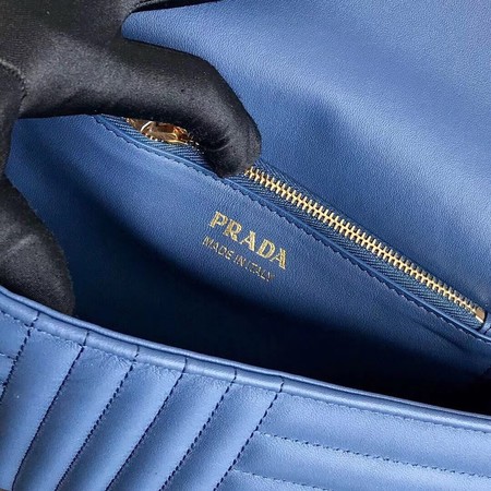 Prada Diagramme medium leather bag 1BD108 blue