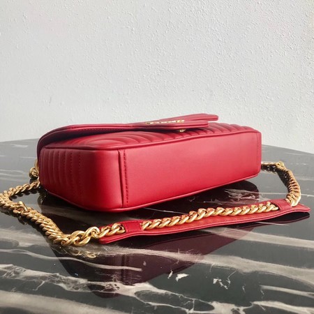 Prada Diagramme medium leather bag 1BD108 fuchsia