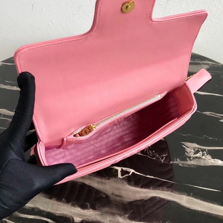 Prada Diagramme medium leather bag 1BD108 pink