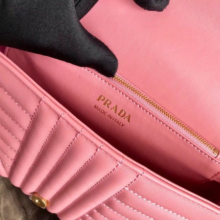 Prada Diagramme medium leather bag 1BD108 pink