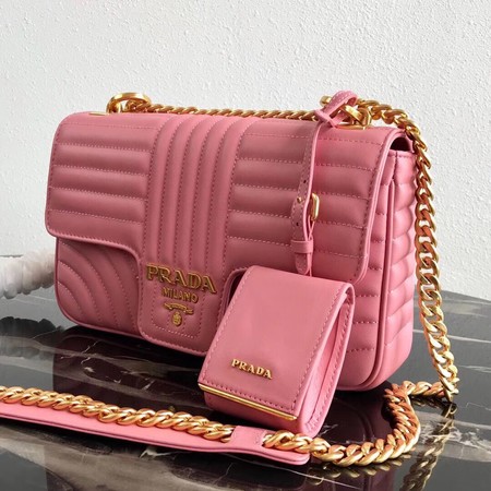 Prada Diagramme medium leather bag 1BD108 pink