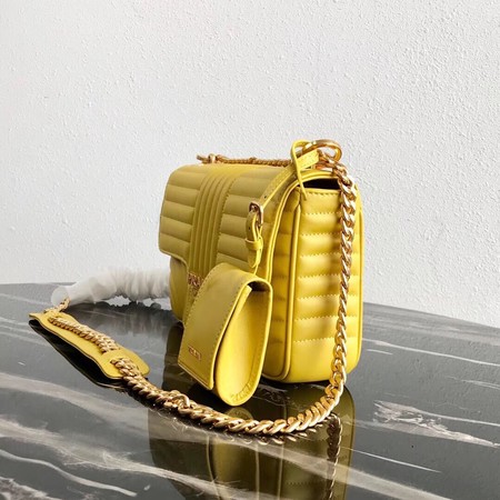 Prada Diagramme medium leather bag 1BD108 yellow