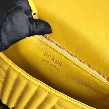 Prada Diagramme medium leather bag 1BD108 yellow