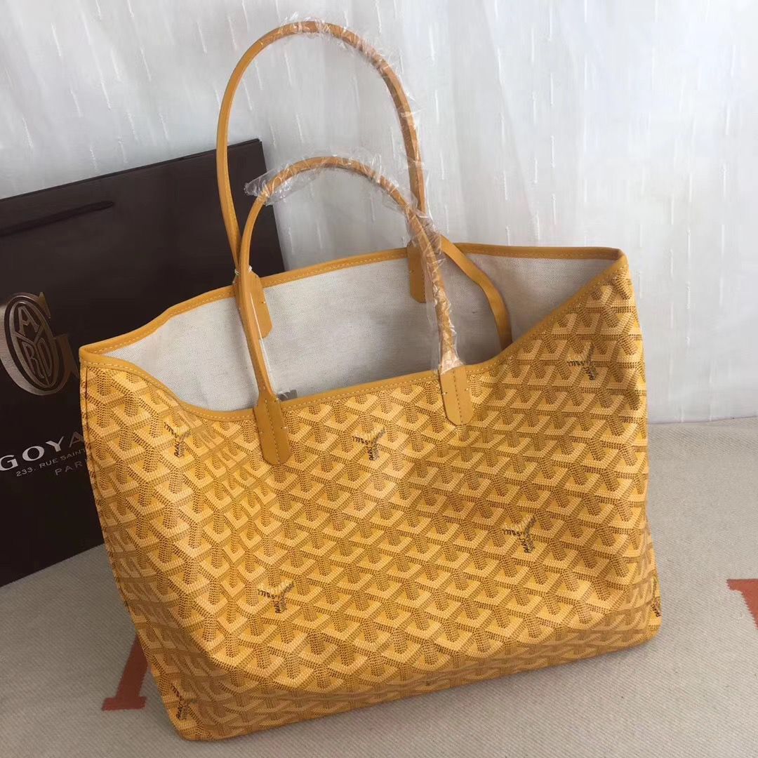 Goyard Y Doodling Calfskin Leather Tote Bag 7902 Yellow