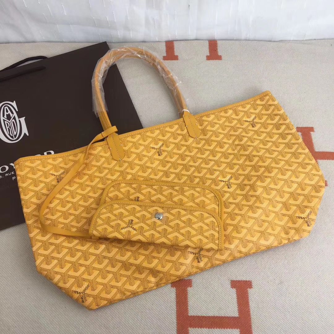 Goyard Y Doodling Calfskin Leather Tote Bag 7902 Yellow