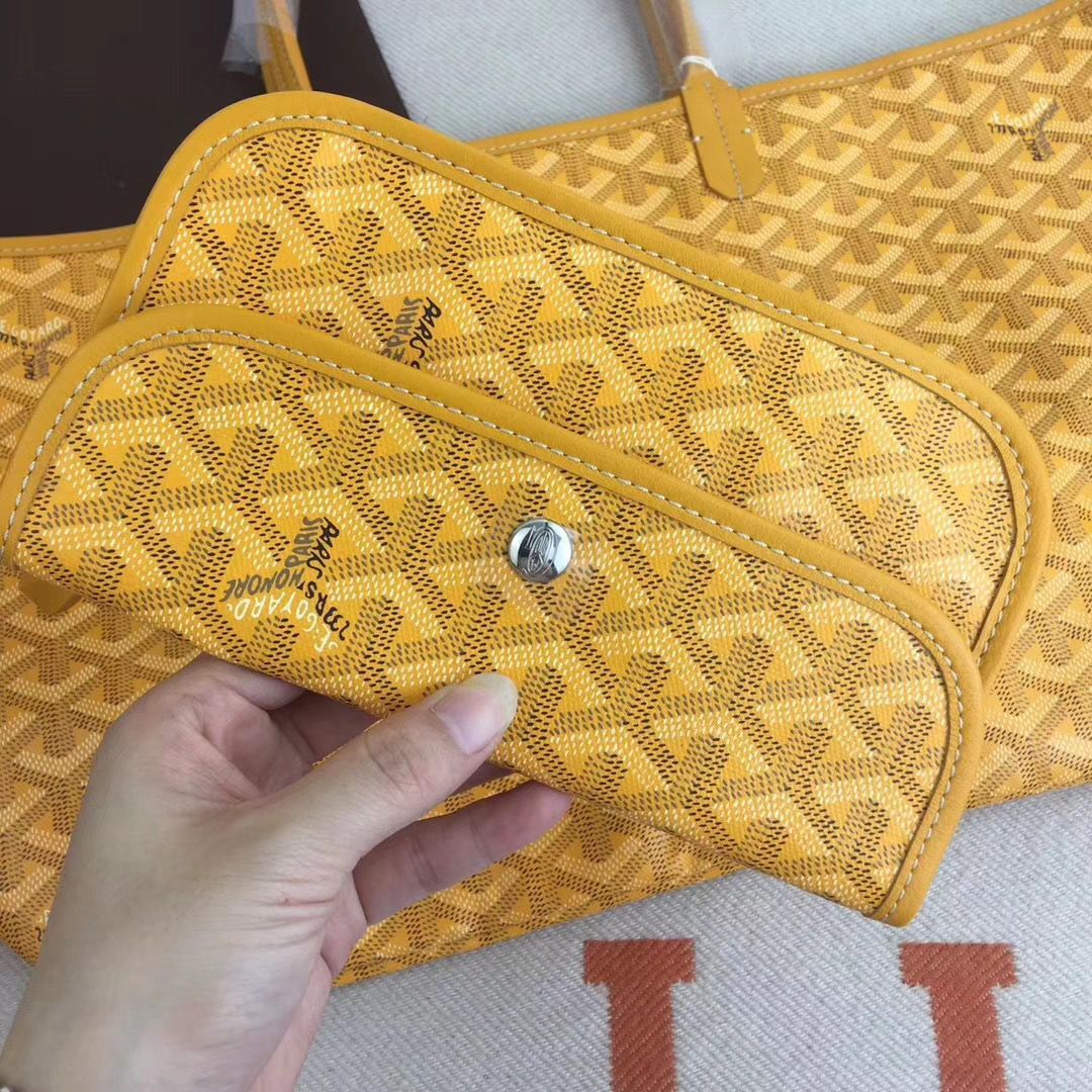 Goyard Y Doodling Calfskin Leather Tote Bag 7902 Yellow