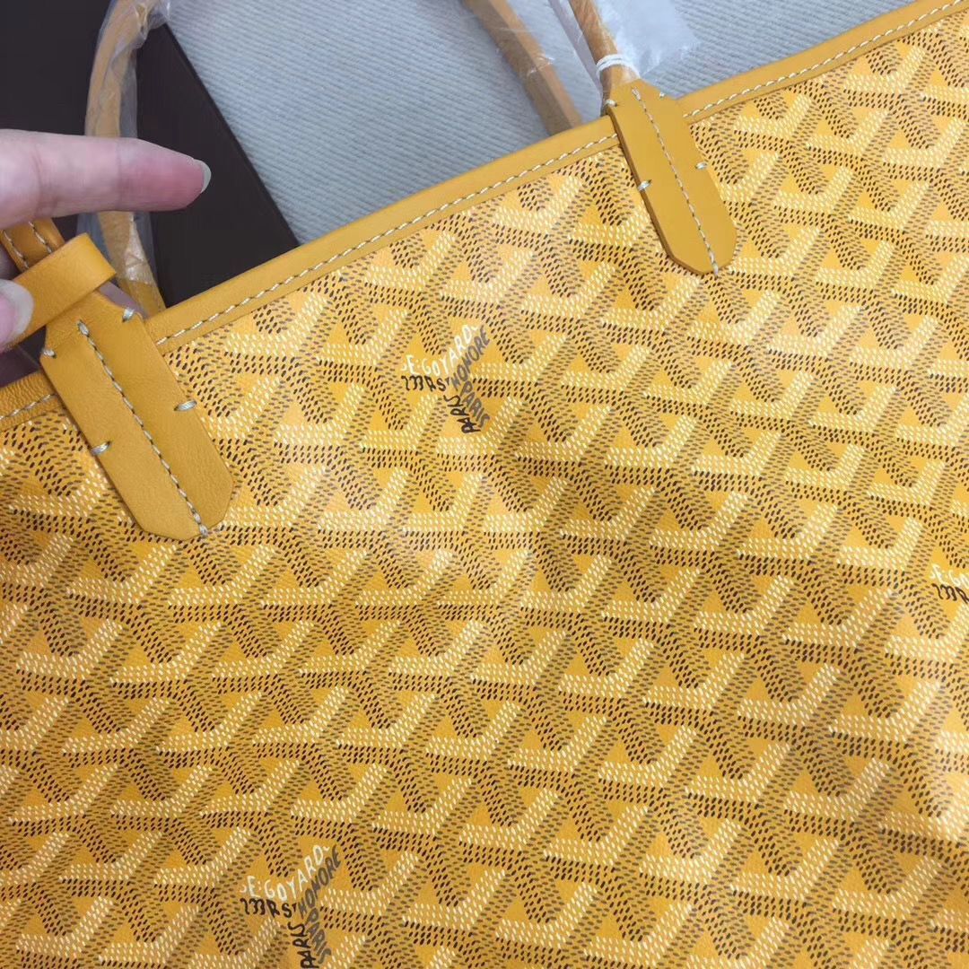 Goyard Y Doodling Calfskin Leather Tote Bag 7902 Yellow