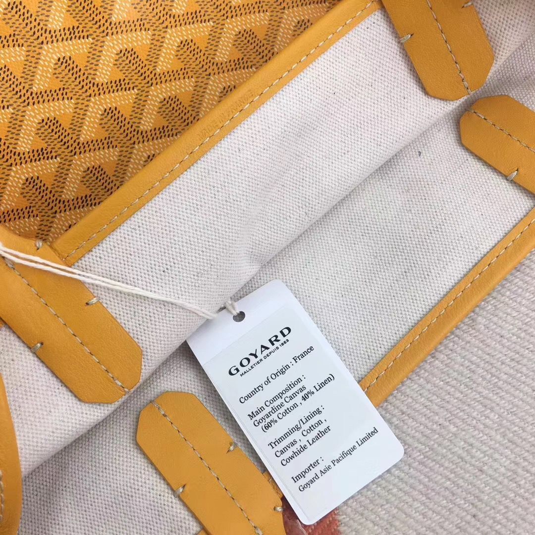 Goyard Y Doodling Calfskin Leather Tote Bag 7902 Yellow