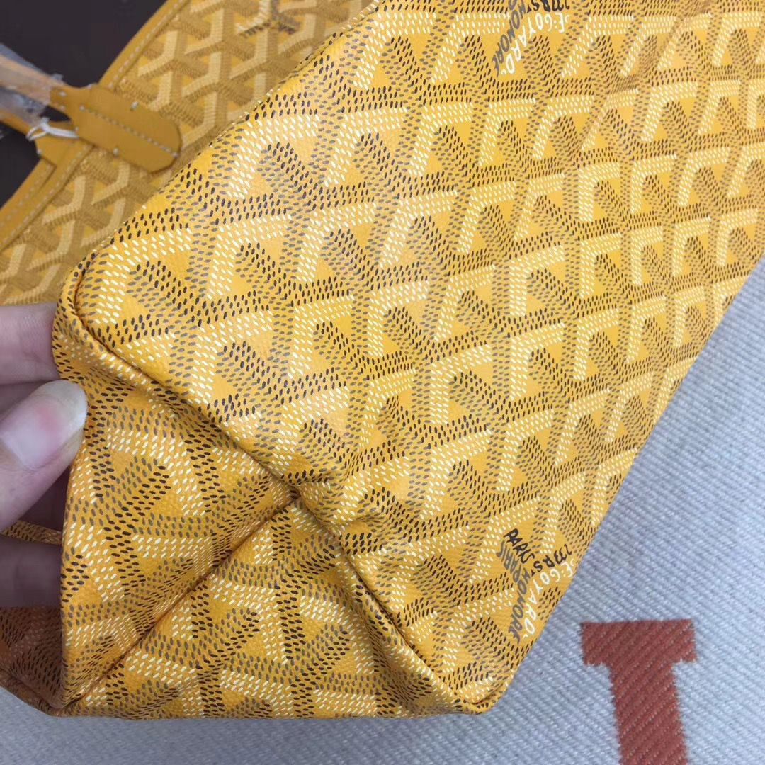 Goyard Y Doodling Calfskin Leather Tote Bag 7902 Yellow