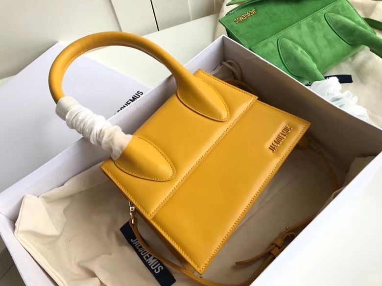 Jacquemus Original Leather Top Handle Bag J76235 Yellow