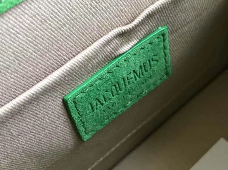 Jacquemus Original Velvet Leather Top Handle Bag J76235 Green