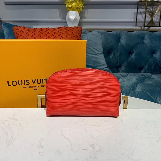 Louis vuitton original Epi Leather COSMETIC POUCH PM M52030 Coquelicot