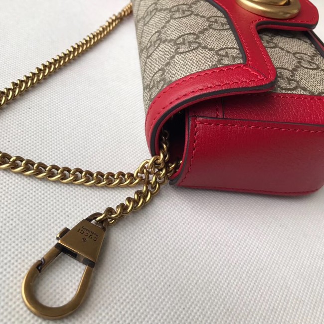 Gucci GG Supreme canvas 476433 Mini Shoulder Bag red