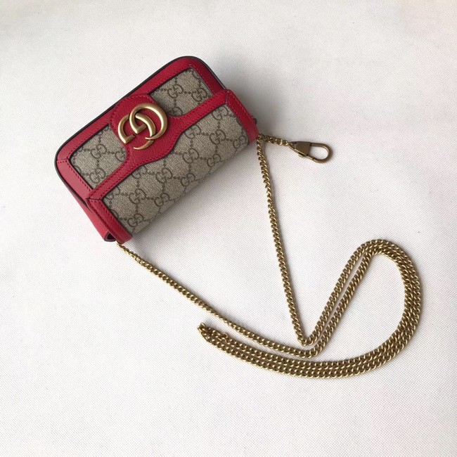 Gucci GG Supreme canvas 476433 Mini Shoulder Bag red