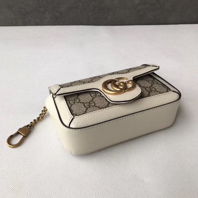 Gucci GG Supreme canvas 476433 Mini Shoulder Bag white