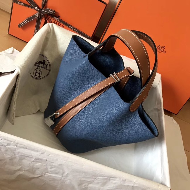 Hermes Picotin Lock PM Bags Original Leather H8688 blue&brown