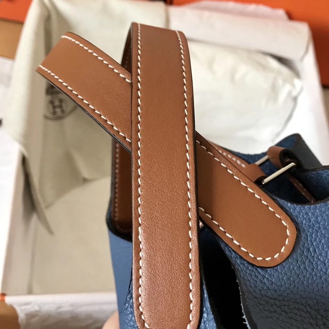 Hermes Picotin Lock PM Bags Original Leather H8688 blue&brown