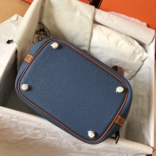 Hermes Picotin Lock PM Bags Original Leather H8688 blue&brown