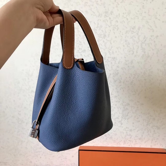 Hermes Picotin Lock PM Bags Original Leather H8688 blue&brown