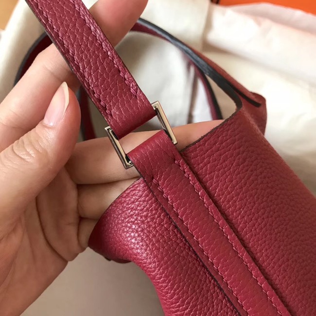 Hermes Picotin Lock PM Bags Original Leather H8688 wine red