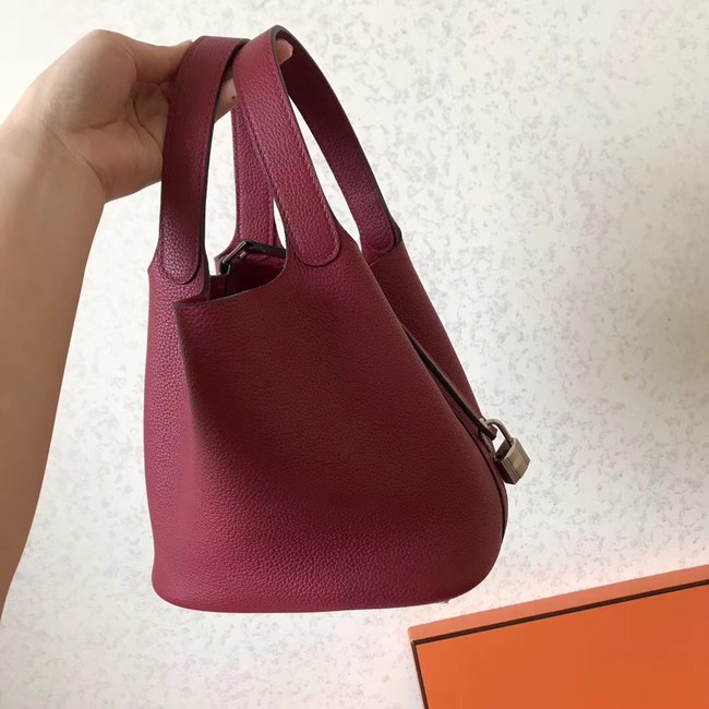 Hermes Picotin Lock PM Bags Original Leather H8688 wine red