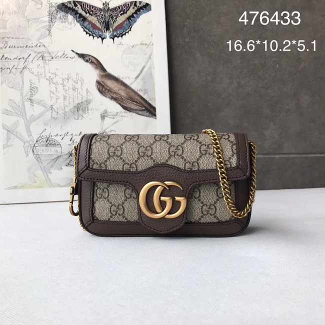 Gucci GG Supreme canvas 476433 Mini Shoulder Bag brown