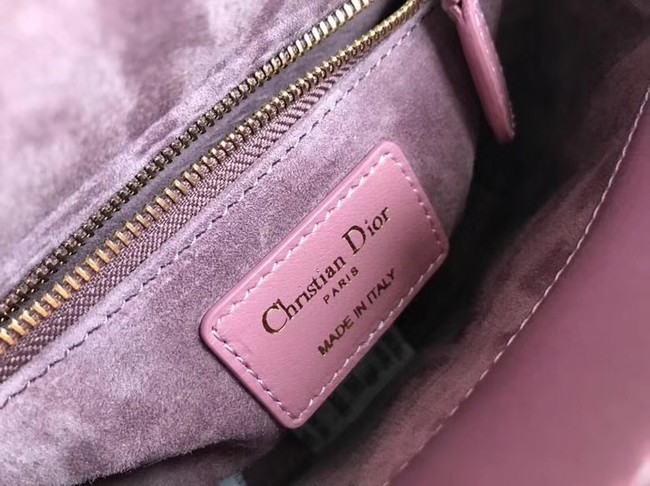 MINI LADY DIOR SATIN BAG M424 Pink Purple