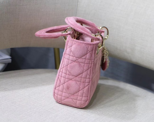 MINI LADY DIOR Velvet BAG M424 Pink