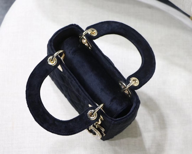 MINI LADY DIOR Velvet BAG M424 black