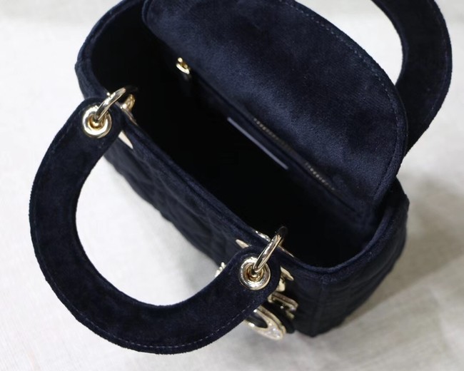 MINI LADY DIOR Velvet BAG M424 black