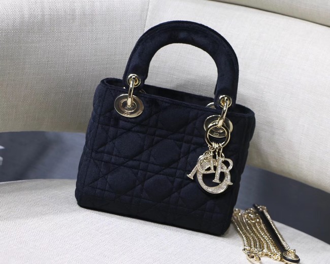 MINI LADY DIOR Velvet BAG M424 black