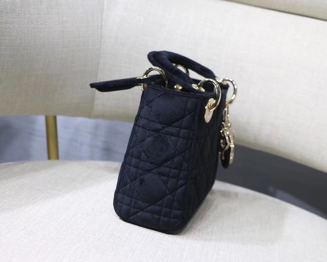 MINI LADY DIOR Velvet BAG M424 black