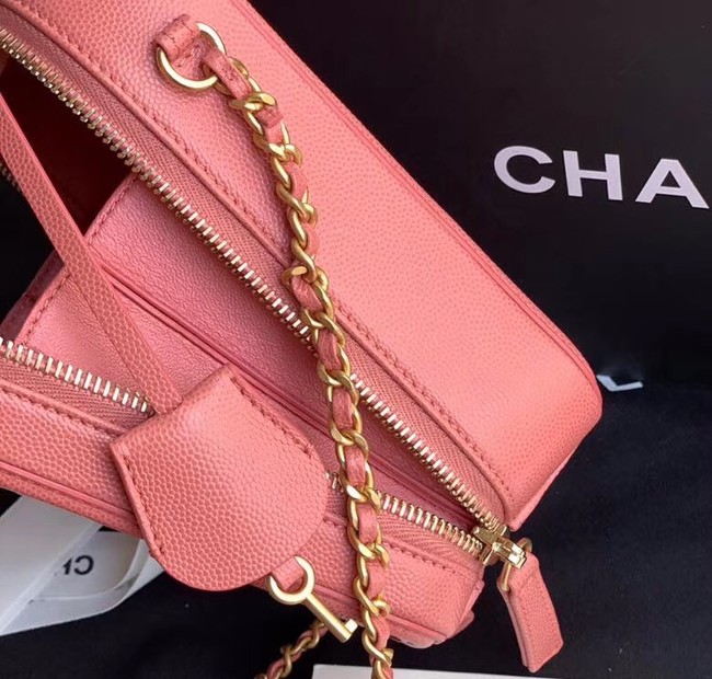 Chanel vanity case Grained Calfskin & Gold-Tone Metal AS0988 pink
