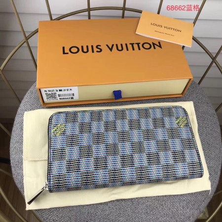 Louis Vuitton M68621 Zippy Wallet Damier Canvas Pop Blue