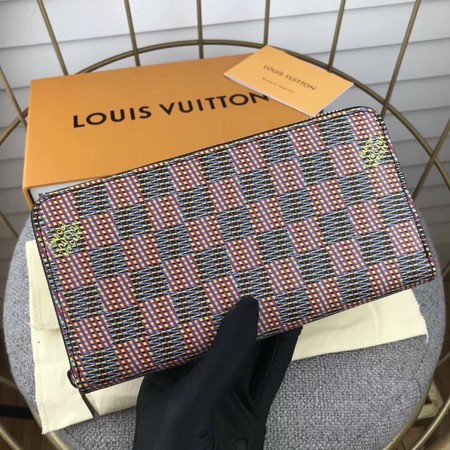 Louis Vuitton M68621 Zippy Wallet Damier Canvas Pop Pink